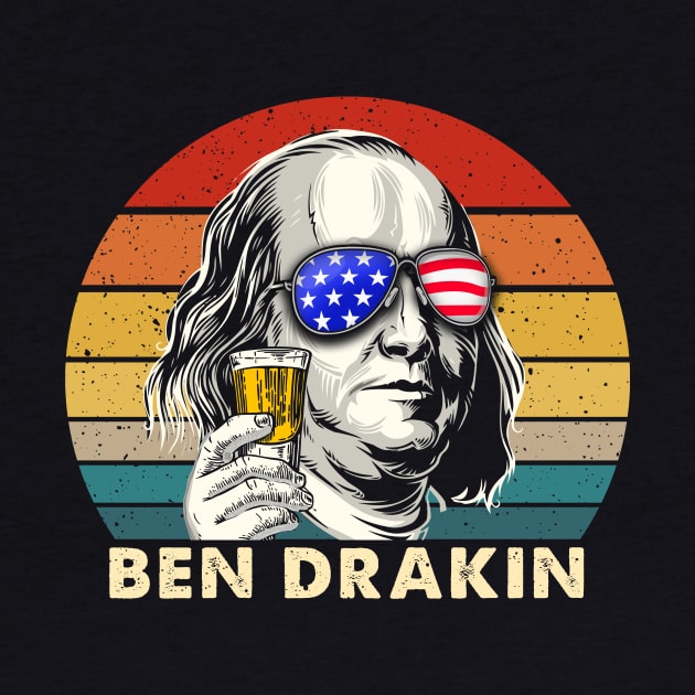 4th of July Shirt, Funny American Shirt, Ben Drankin, Beer Drinking Gift, Ben Franklin T-shirt for men and women by mittievance